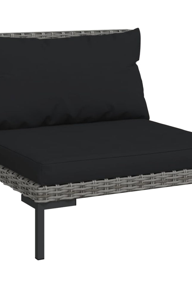 Vidaxl 13 Piece Patio Lounge Set With Cushions Poly Rattan Dark Gray-vidaXL-Urbanheer