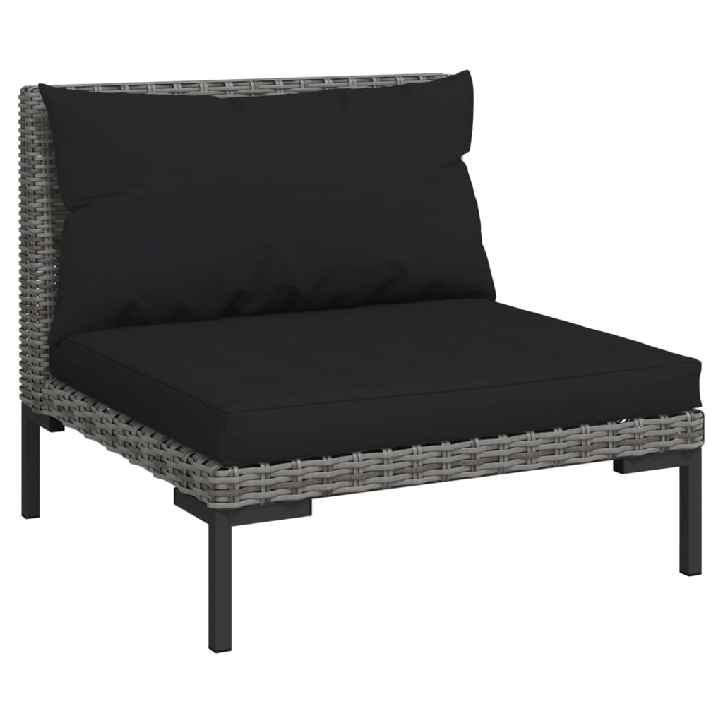 Vidaxl 13 Piece Patio Lounge Set With Cushions Poly Rattan Dark Gray-Furniture > Outdoor Furniture > Outdoor Furniture Sets-vidaXL-Urbanheer