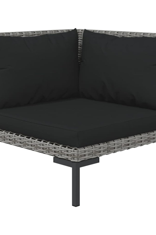 Vidaxl 13 Piece Patio Lounge Set With Cushions Poly Rattan Dark Gray-vidaXL-Urbanheer