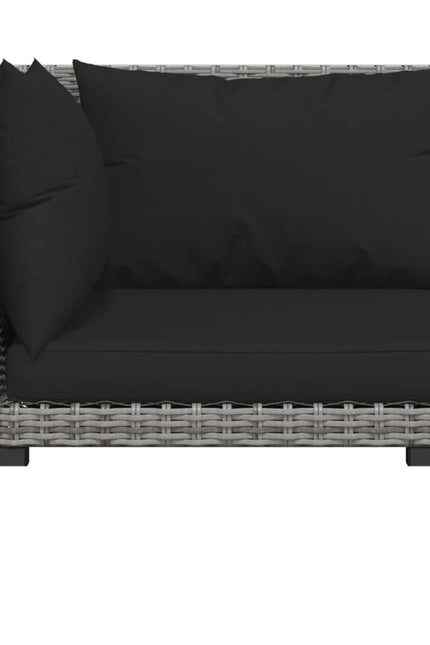 Vidaxl 13 Piece Patio Lounge Set With Cushions Poly Rattan Dark Gray-Furniture > Outdoor Furniture > Outdoor Furniture Sets-vidaXL-Urbanheer
