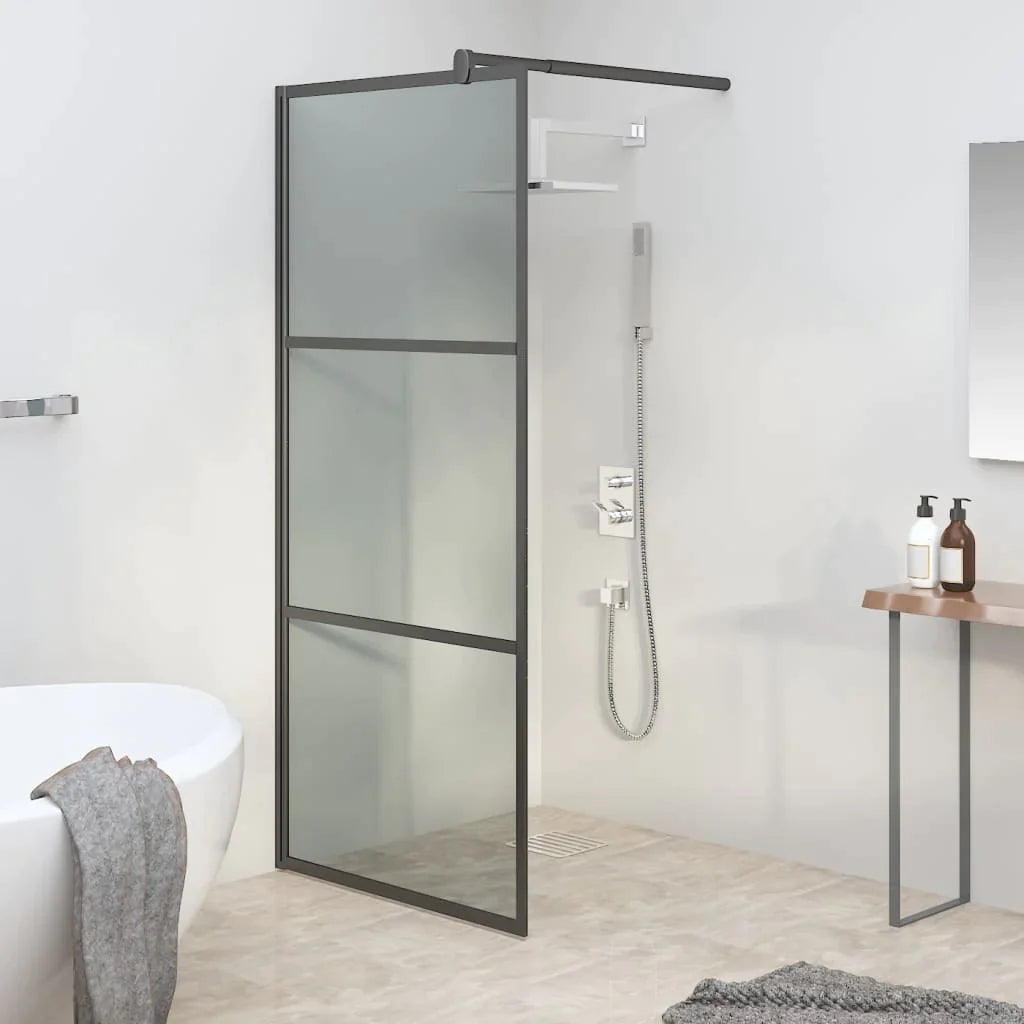 Vidaxl Walk-In Shower Wall 31.5"X76.8" Dark Esg Glass Black-Hardware > Plumbing > Plumbing Fixture Hardware & Parts > Shower Parts > Shower Walls & Surrounds-vidaXL-Urbanheer