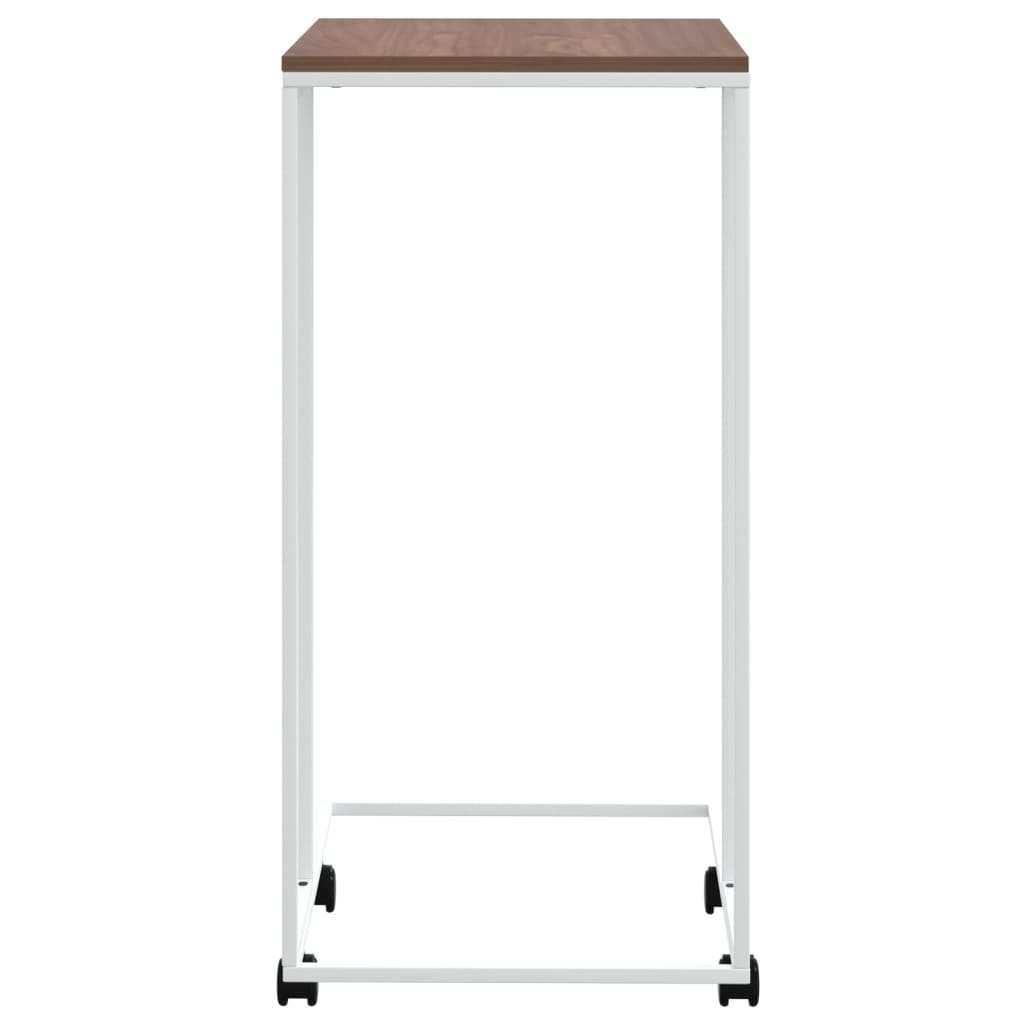 Vidaxl Side Table With Wheels White 15.7"X11.8"X25" Engineered Wood-Furniture > Tables > Accent Tables > Coffee Tables-vidaXL-Urbanheer