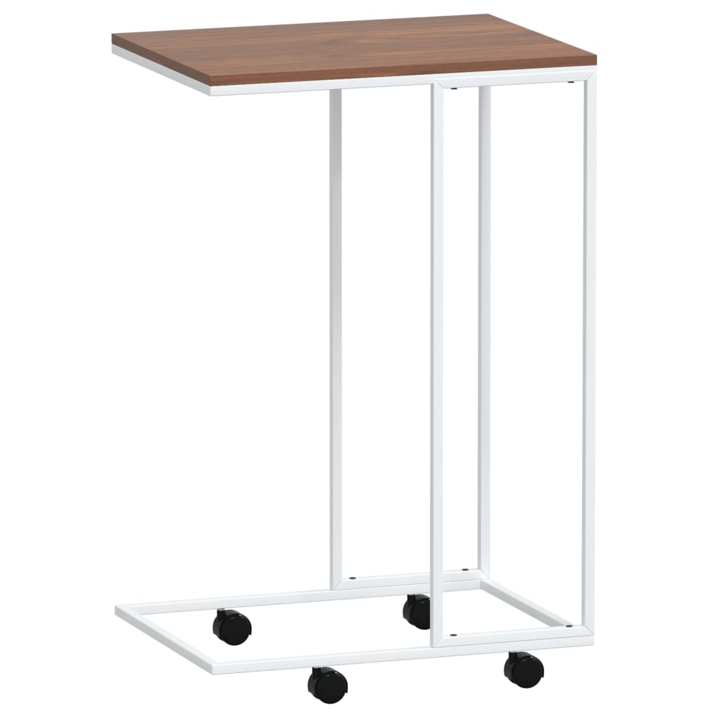 Vidaxl Side Table With Wheels White 15.7"X11.8"X25" Engineered Wood-Furniture > Tables > Accent Tables > Coffee Tables-vidaXL-Urbanheer