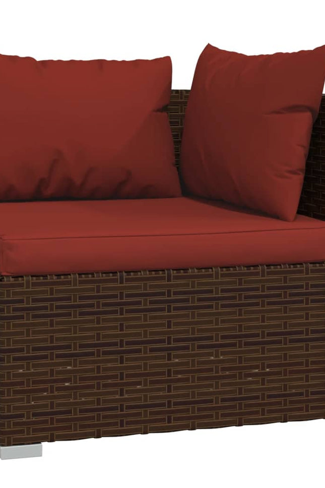 Vidaxl 13 Piece Patio Lounge Set With Cushions Brown Poly Rattan-vidaXL-Urbanheer