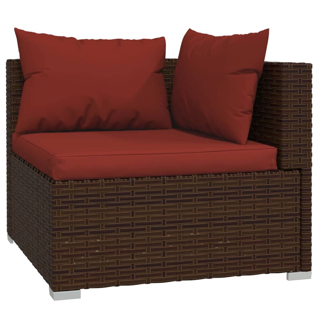 Vidaxl 13 Piece Patio Lounge Set With Cushions Brown Poly Rattan-Furniture > Outdoor Furniture > Outdoor Furniture Sets-vidaXL-Urbanheer