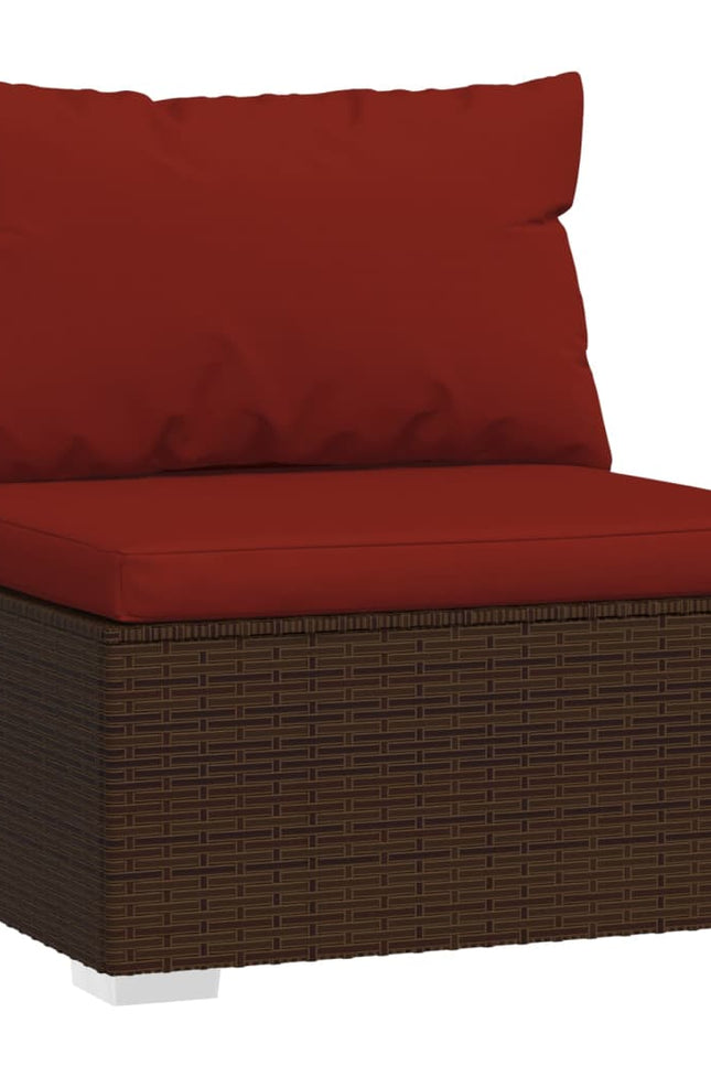 Vidaxl 13 Piece Patio Lounge Set With Cushions Brown Poly Rattan-vidaXL-Urbanheer