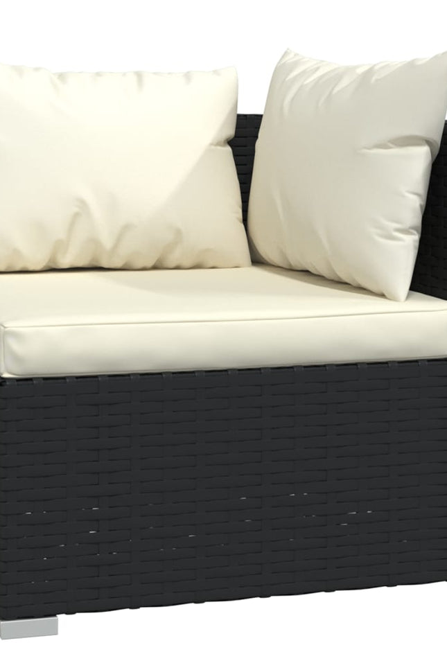 Vidaxl 12 Piece Patio Lounge Set With Cushions Black Poly Rattan-Furniture > Outdoor Furniture > Outdoor Furniture Sets-vidaXL-Urbanheer