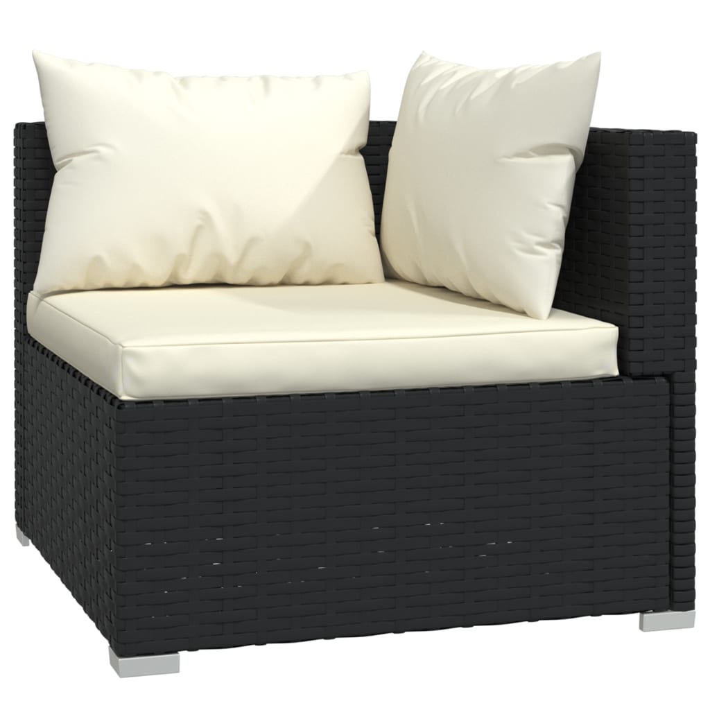 Vidaxl 12 Piece Patio Lounge Set With Cushions Black Poly Rattan-Furniture > Outdoor Furniture > Outdoor Furniture Sets-vidaXL-Urbanheer