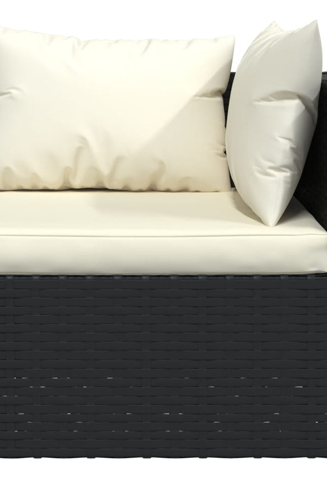 Vidaxl 12 Piece Patio Lounge Set With Cushions Black Poly Rattan-vidaXL-Urbanheer