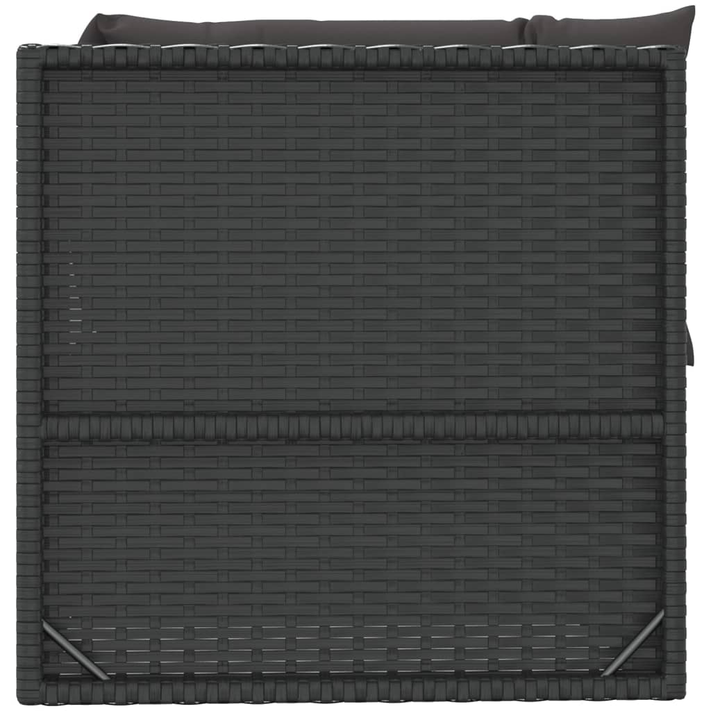 Vidaxl Patio Corner Sofa With Cushions Black Poly Rattan-Furniture > Outdoor Furniture > Outdoor Seating > Outdoor Sectional Sofa Units-vidaXL-Urbanheer