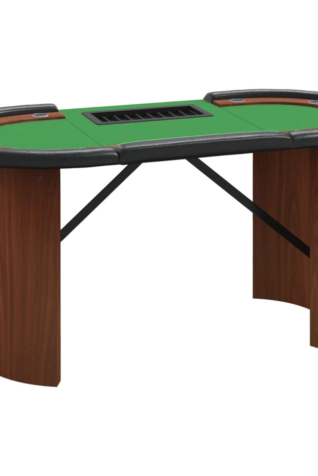 10-Player Poker Table With Chip Tray Oval Card Gaming Table Blue/Green