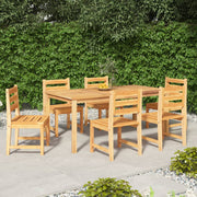 7 Piece Patio Dining Set Solid Wood Teak-vidaXL-Urbanheer