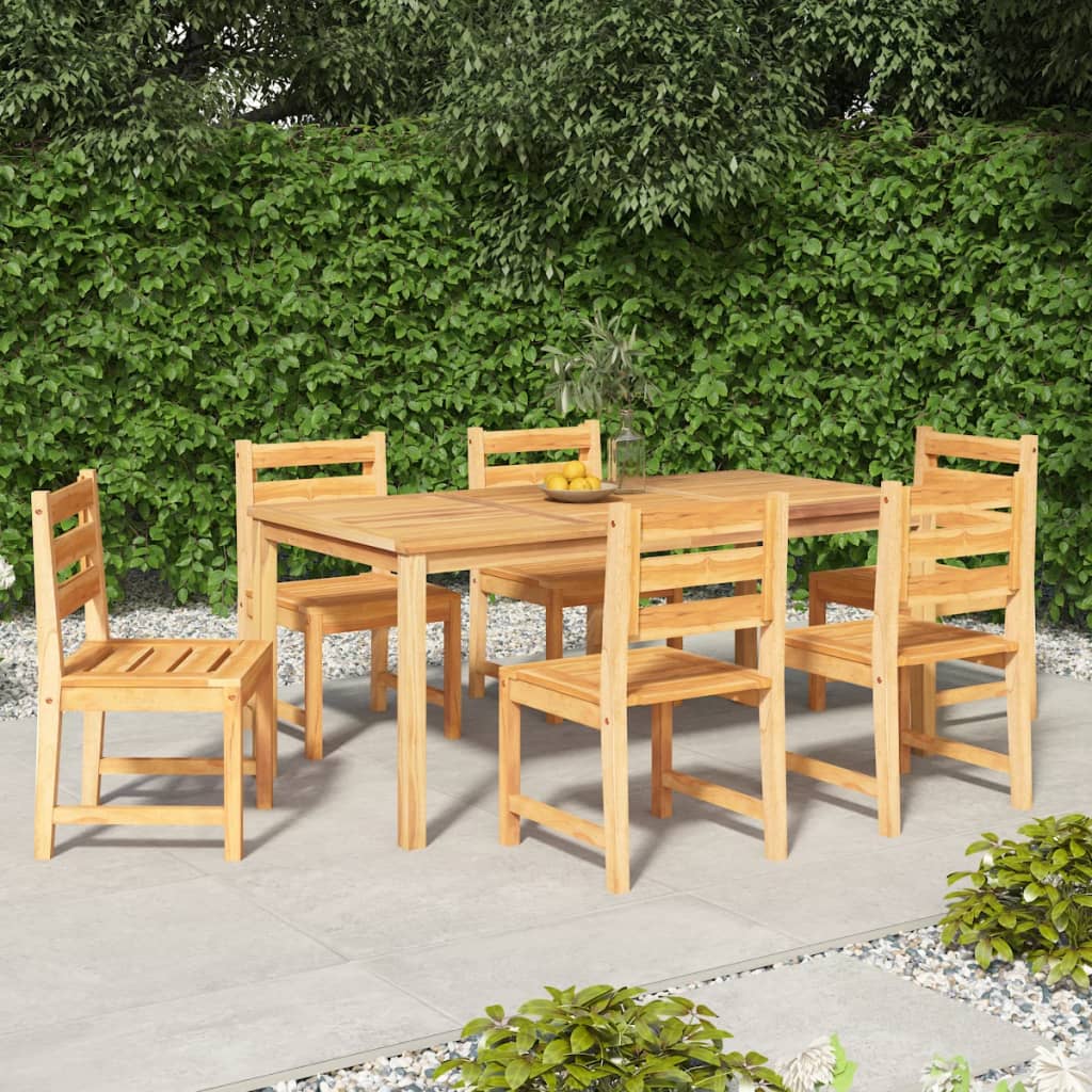 7 Piece Patio Dining Set Solid Wood Teak-vidaXL-Urbanheer