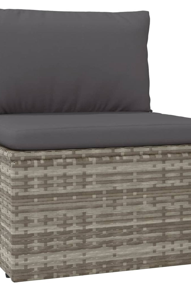 Vidaxl 10 Piece Patio Lounge Set With Cushions Gray Poly Rattan-Furniture > Outdoor Furniture > Outdoor Furniture Sets-vidaXL-Urbanheer