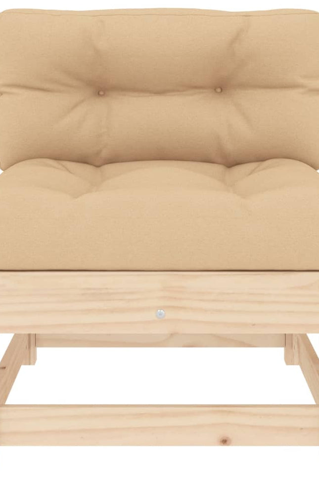 Vidaxl Middle Sofas With Cushions 2 Pcs Solid Wood Pine-Furniture > Outdoor Furniture > Outdoor Seating > Outdoor Sectional Sofa Units-vidaXL-Urbanheer