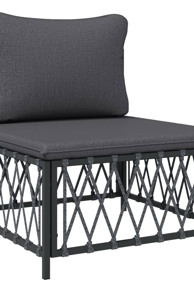 Vidaxl 6 Piece Patio Lounge Set With Cushions Anthracite Steel-vidaXL-Urbanheer
