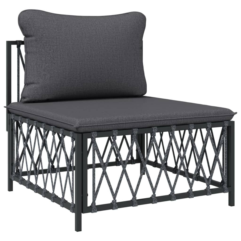 Vidaxl 6 Piece Patio Lounge Set With Cushions Anthracite Steel-Furniture > Outdoor Furniture > Outdoor Furniture Sets-vidaXL-Urbanheer