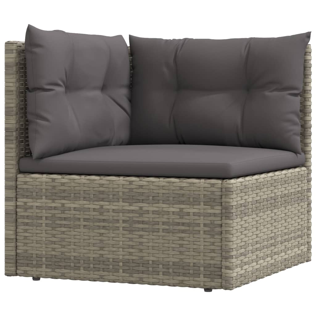 Vidaxl 8 Piece Patio Lounge Set With Cushions Gray Poly Rattan-Furniture > Outdoor Furniture > Outdoor Furniture Sets-vidaXL-Urbanheer