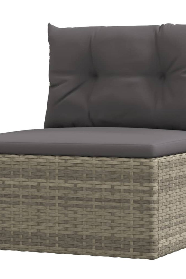 Vidaxl 8 Piece Patio Lounge Set With Cushions Gray Poly Rattan-vidaXL-Urbanheer