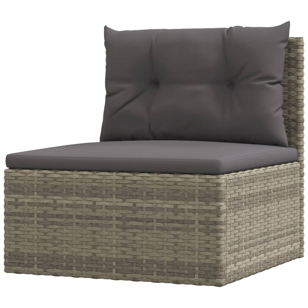 Vidaxl 8 Piece Patio Lounge Set With Cushions Gray Poly Rattan-Furniture > Outdoor Furniture > Outdoor Furniture Sets-vidaXL-Urbanheer