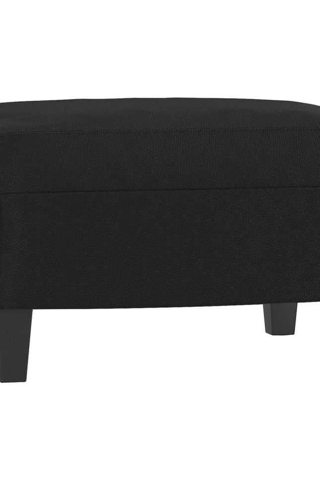 Vidaxl Sofa Chair Accent Single Sofa Armchair With Footstool Faux Leather-Furniture > Sofas-vidaXL-Black-Urbanheer