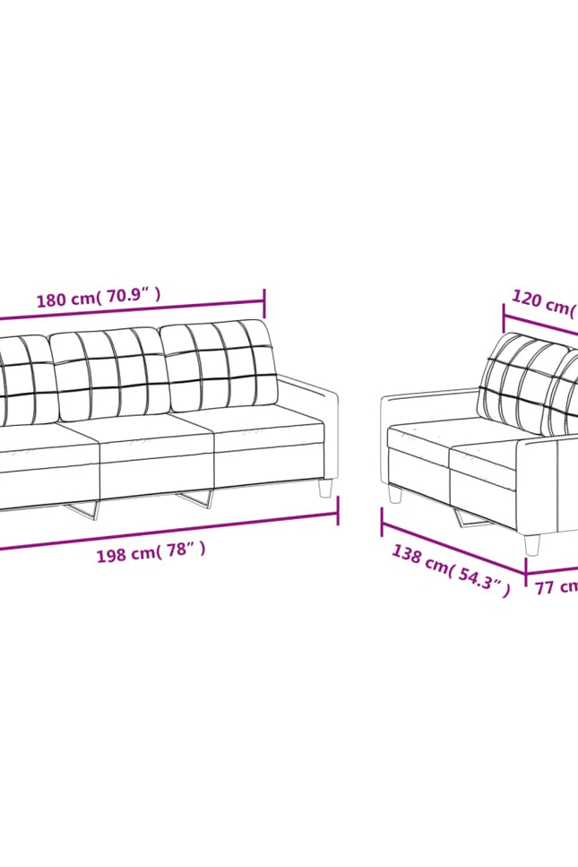 Vidaxl 2 Piece Sofa Set With Cushions Black Faux Leather-Furniture > Sofas-vidaXL-Urbanheer