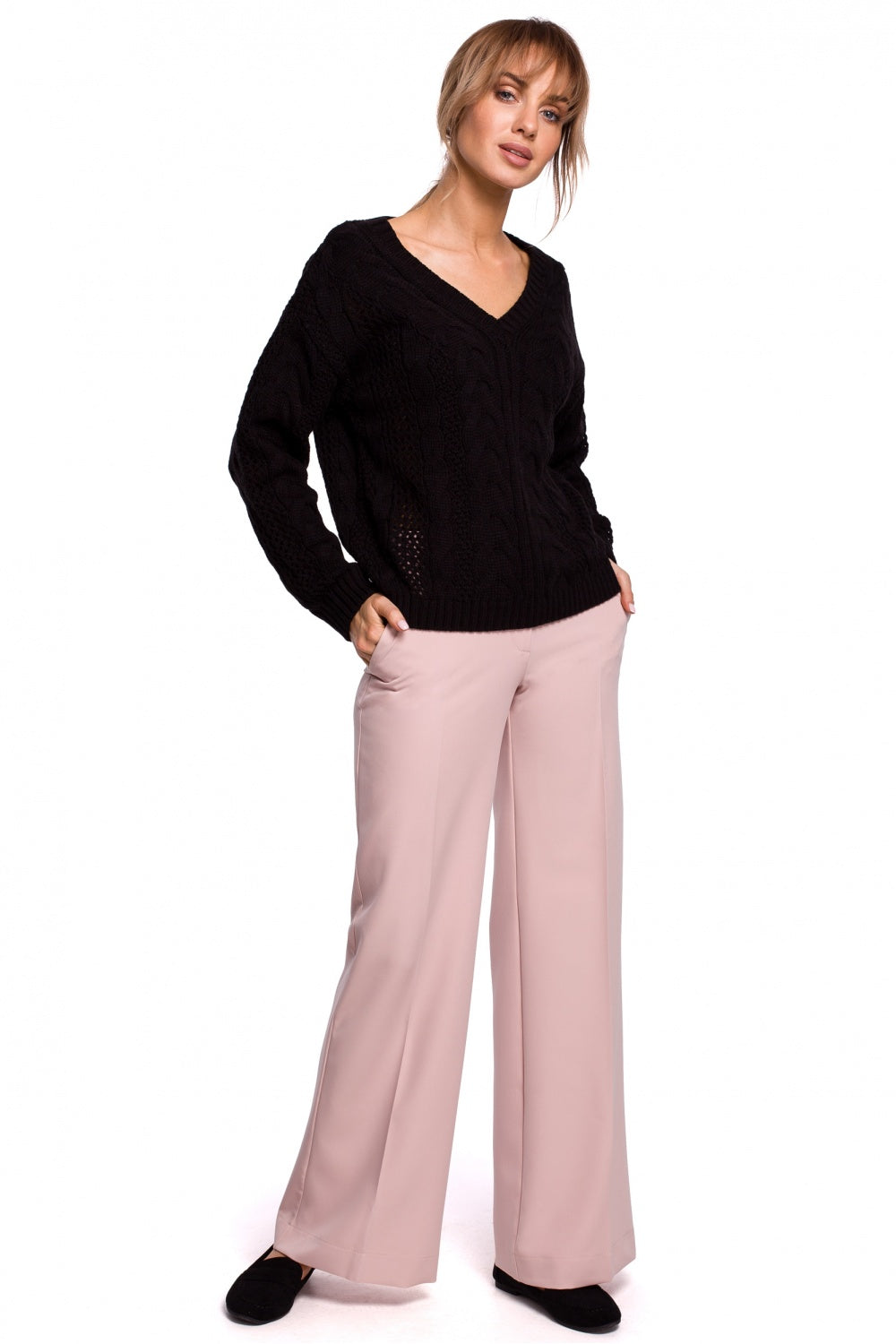 Women Women Cozy Couture Knit Jumper All Day Elegance-Moe-black-L/XL-Urbanheer