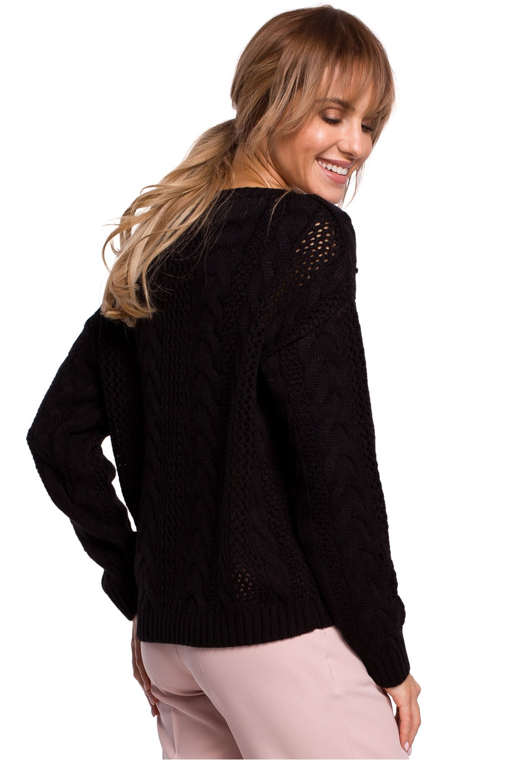 Women Women Cozy Couture Knit Jumper All Day Elegance-Moe-black-L/XL-Urbanheer