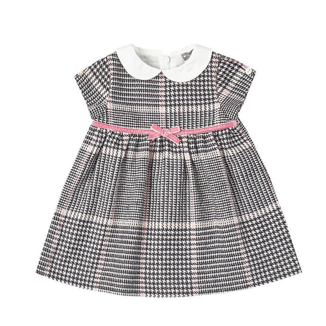 Gray and Pink Houndstooth Dress