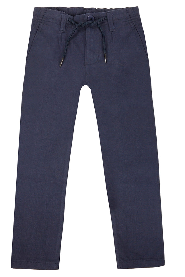 Ubs2 Boy'S Stretch Twill Trousers In Navy Blue.-UBS2-2-Urbanheer