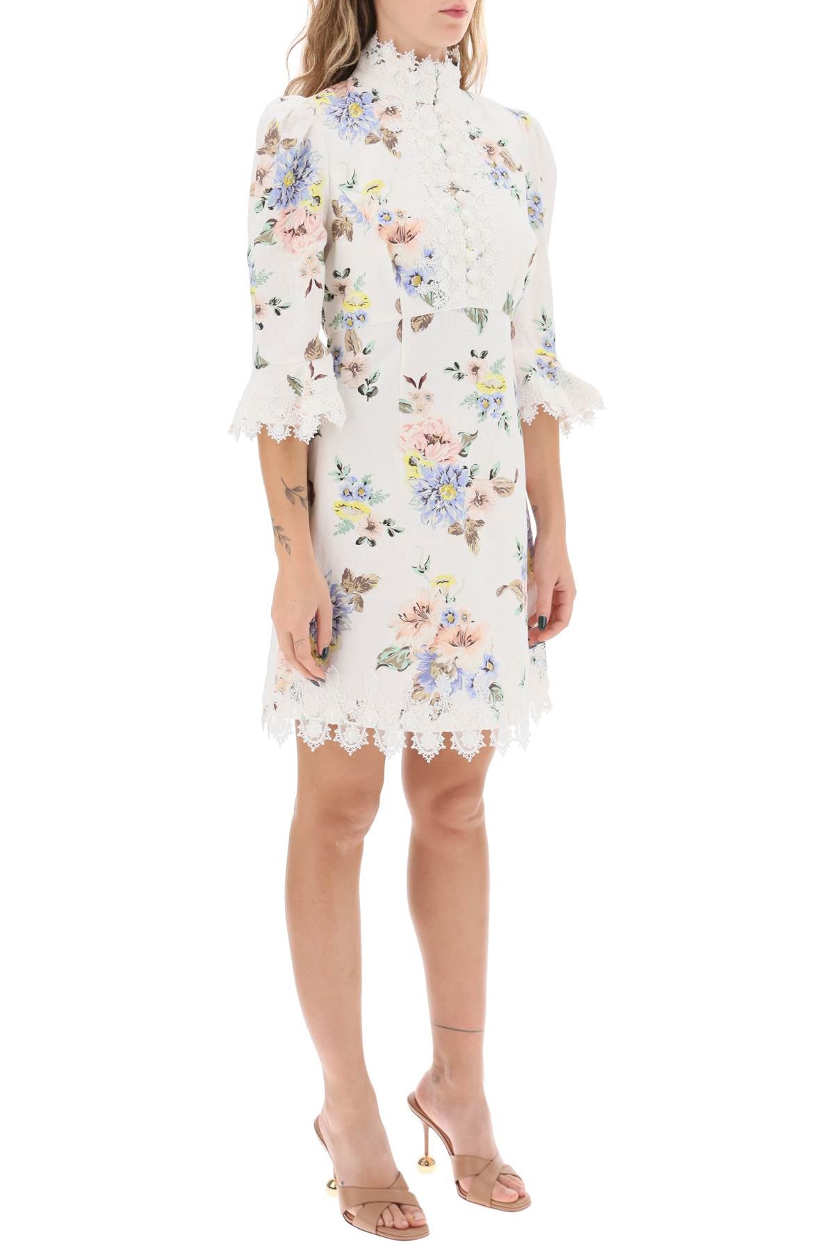 Zimmermann Applique Linen Mini Dress-Zimmermann-0-Urbanheer