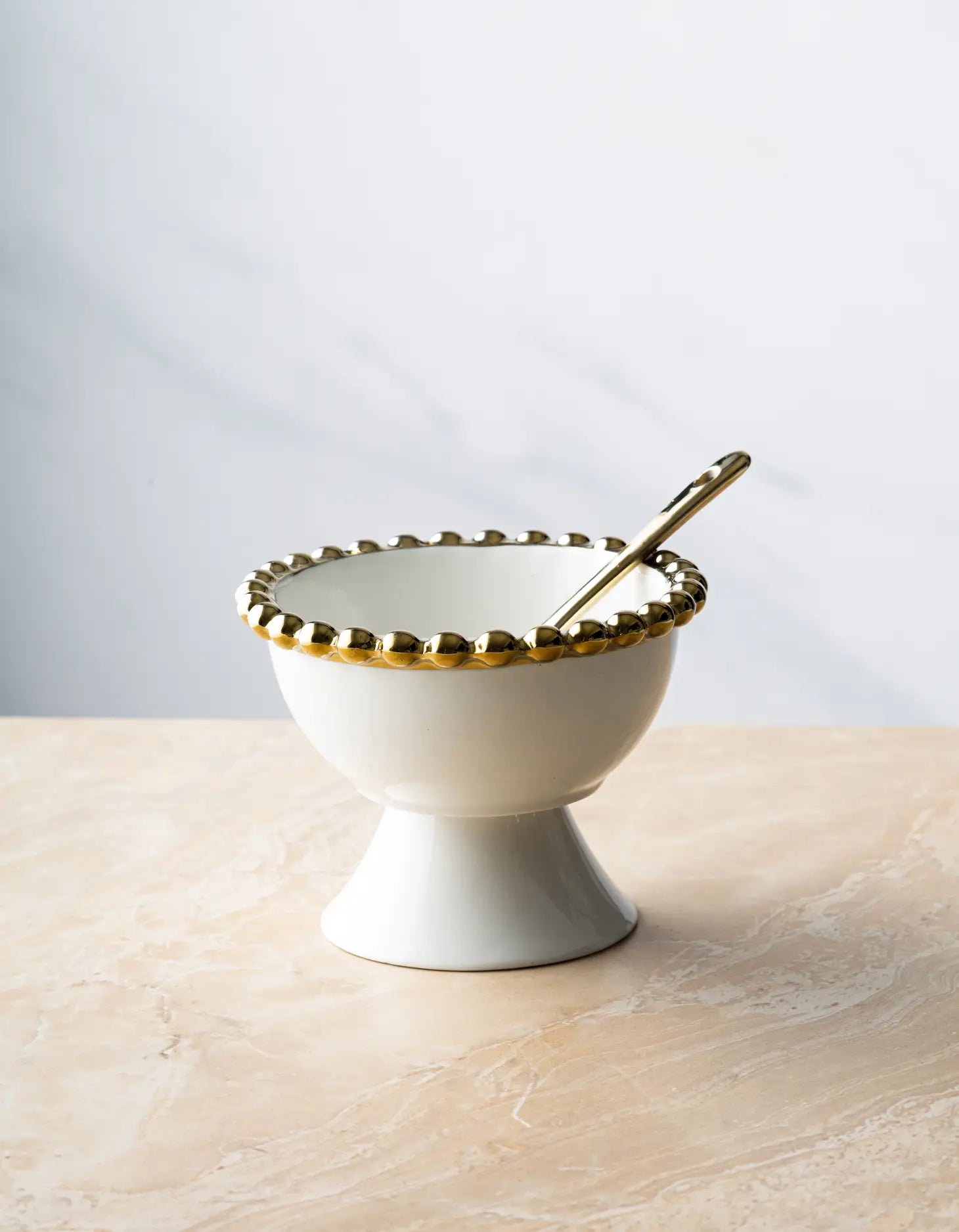 Porcelain White Dessert Cups - Set Of Four-CLASSIC TOUCH DECOR INC.-Urbanheer