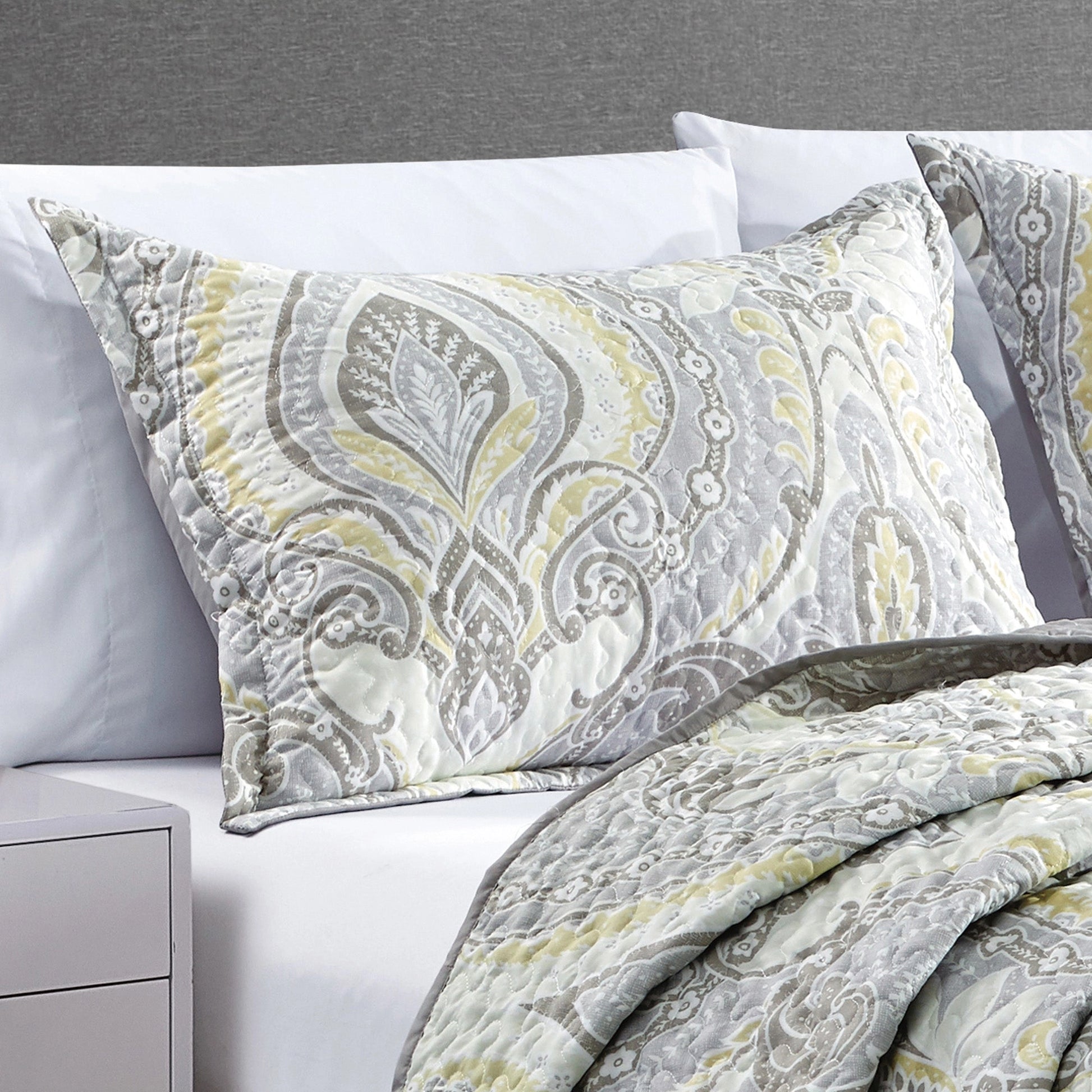 Miya Traditonal Abstract Jacquard Quilt - 3 Piece Set.-linen mart-King-Urbanheer