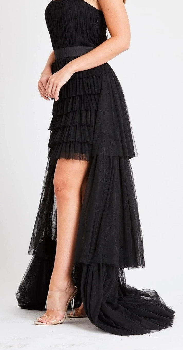 Soph Tulle High Low Maxi Dress.-lace and beads-UK 10-Urbanheer