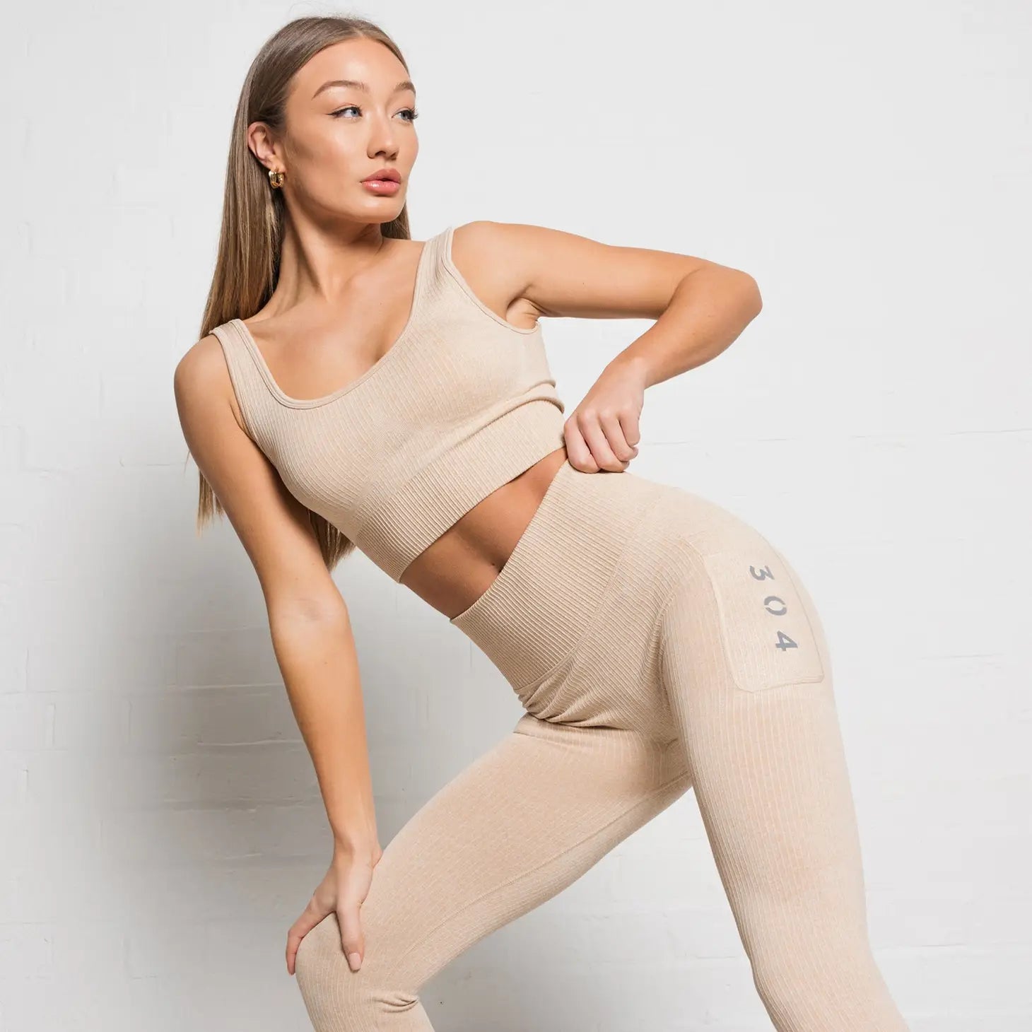 Ribbed Active Athletic Legging Nude-304 Clothing-S-Urbanheer