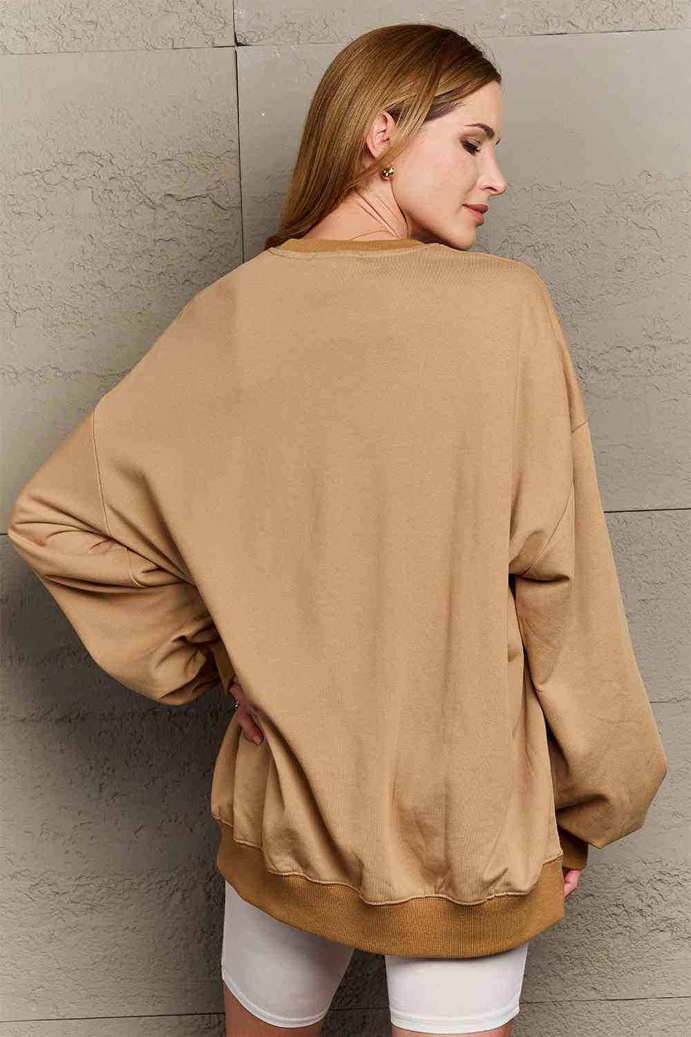 Simply Love Full Size Halloween Element Graphic Sweatshirt-Street 360-Khaki-S-Urbanheer