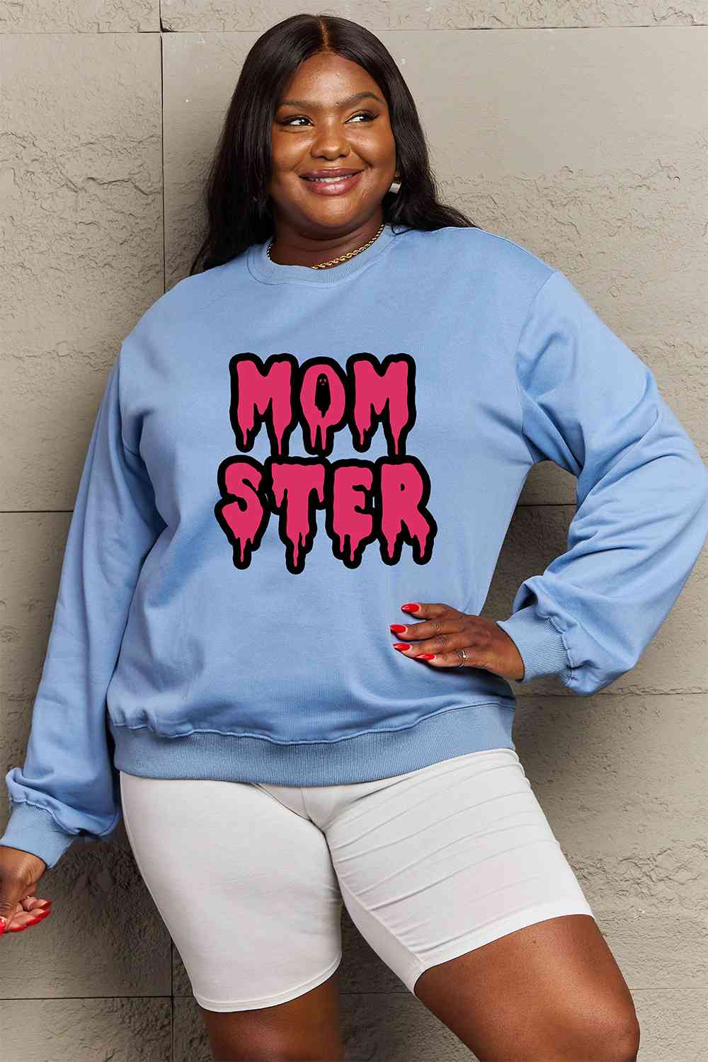 Simply Love Full Size Mom Ster Graphic Sweatshirt-Street 360-Black-S-Urbanheer