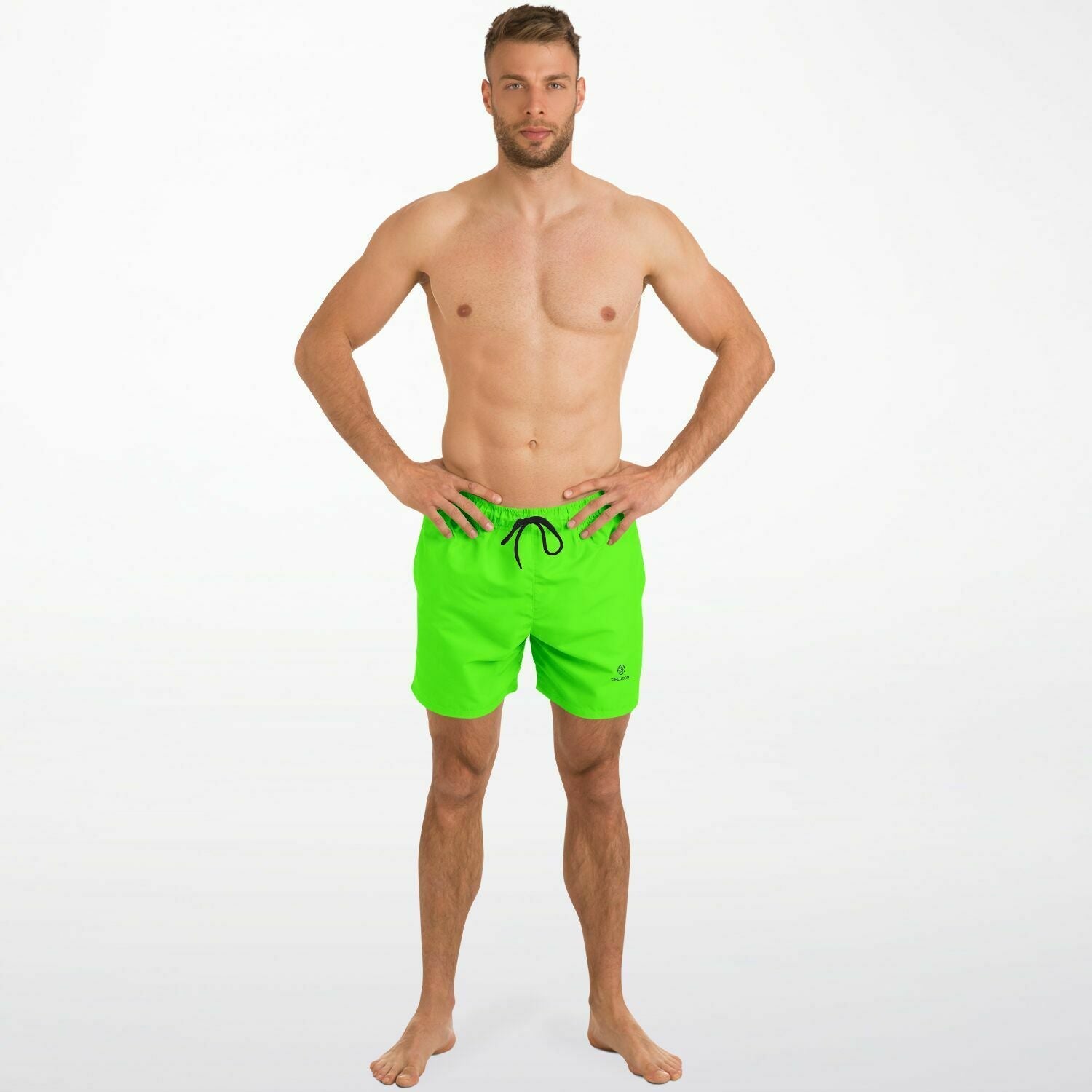 Neon Green 5.5" Men Swim Shorts-Subliminator-XS-Urbanheer