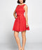 Ribbon Tie Lace Flare Dress.-Chocolate USA-S-Urbanheer