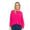Fuchsia Knitted Sweater With Perkins Collar & French Sleeves.-Tantra-S-Urbanheer