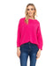 Fuchsia Knitted Sweater With Perkins Collar & French Sleeves.-Tantra-S-Urbanheer