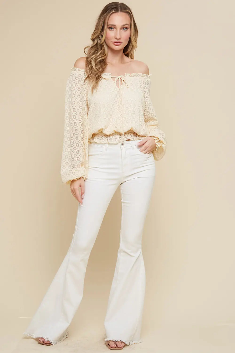 Cream Lace Top-Saints & Hearts-S-Urbanheer