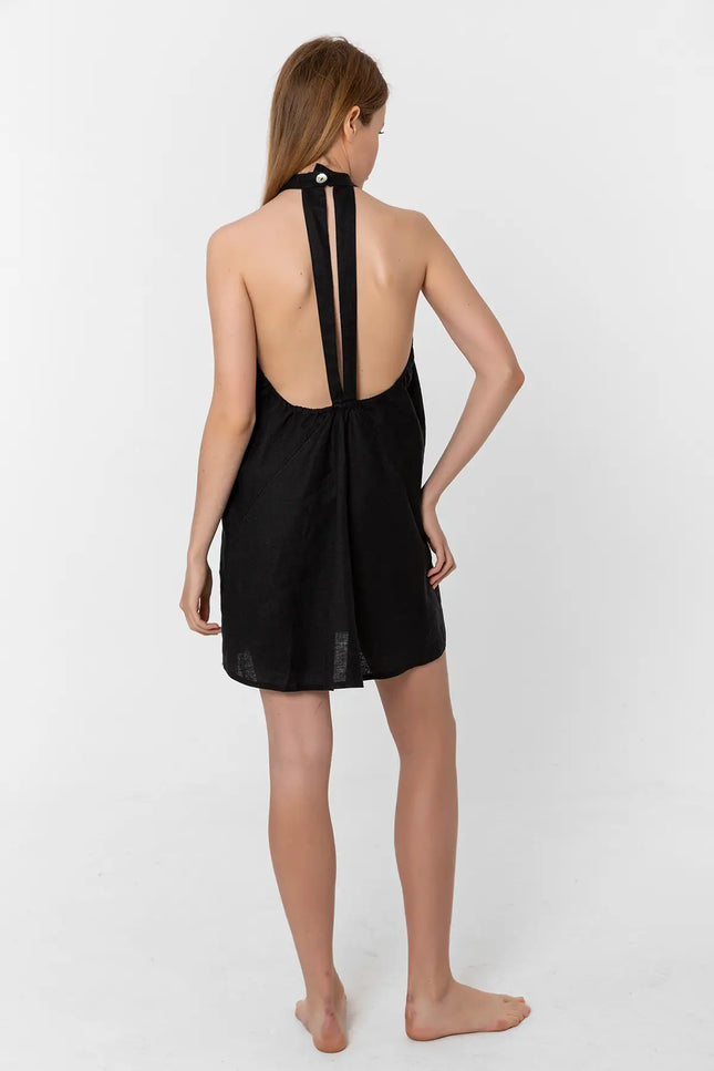 Vanny Linen Dress With Open Back-Blanca-Urbanheer