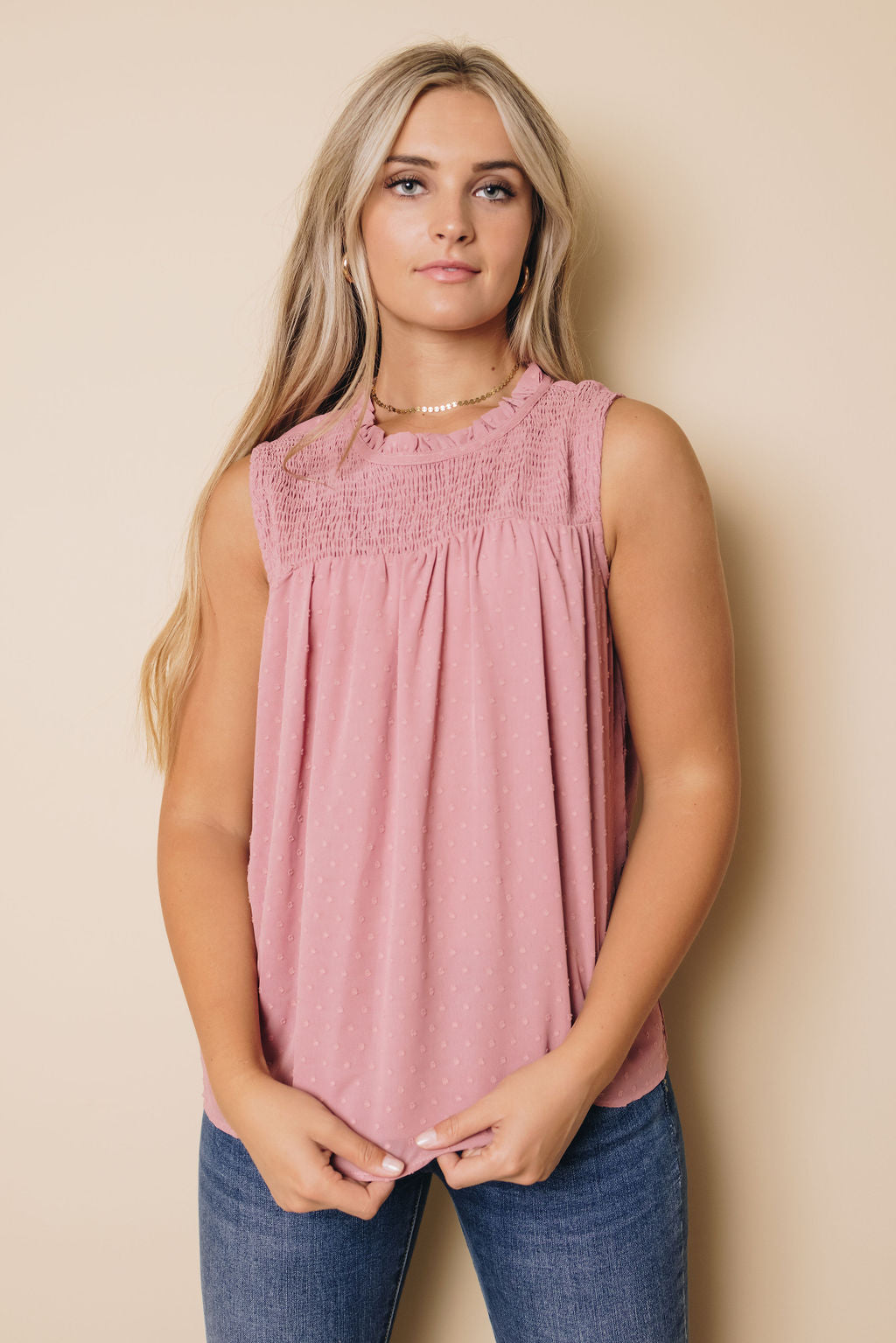 Cody Swiss Dot Tank-UHXSW-RED-SMALL-Urbanheer