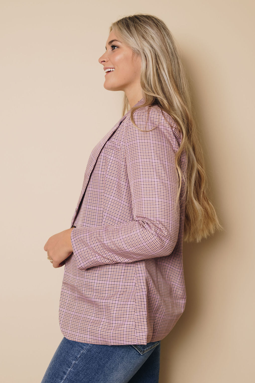 Shay Plaid Buttoned Blazer-UHXSW-BLACK-SMALL-Urbanheer