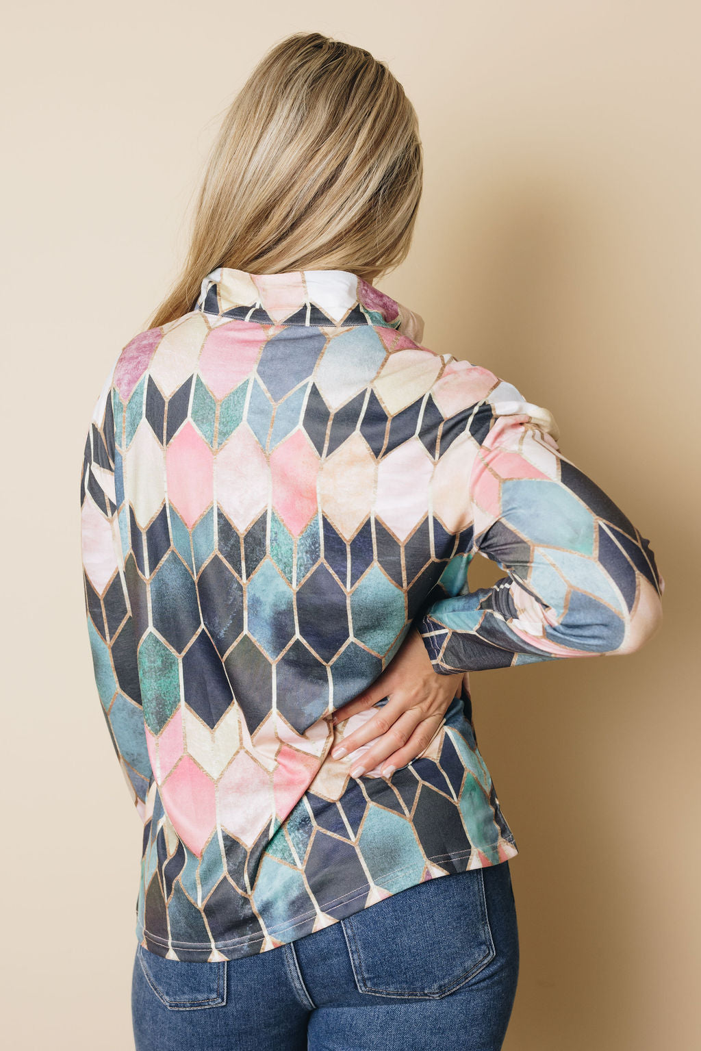Marla Geometric Blouse-UHXSW-SKY BLUE-SMALL-Urbanheer