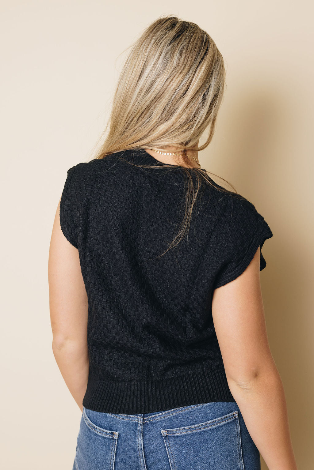 Ophelia Knitted Vest Sweater-UHXSW-BLACK-SMALL-Urbanheer