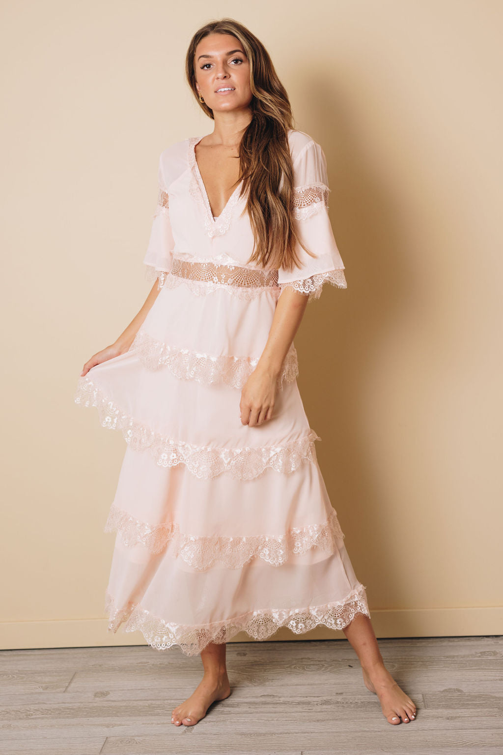 Portia Layered Long Dress-UHXSW-PINK-SMALL-Urbanheer