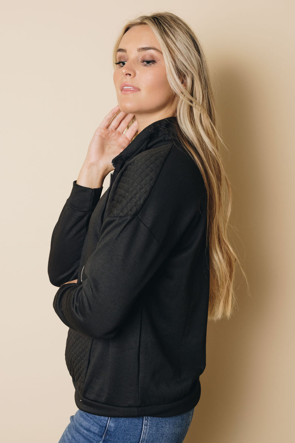 Geraldo Quilted Sweatshirt-UHXSW-BLACK-SMALL-Urbanheer