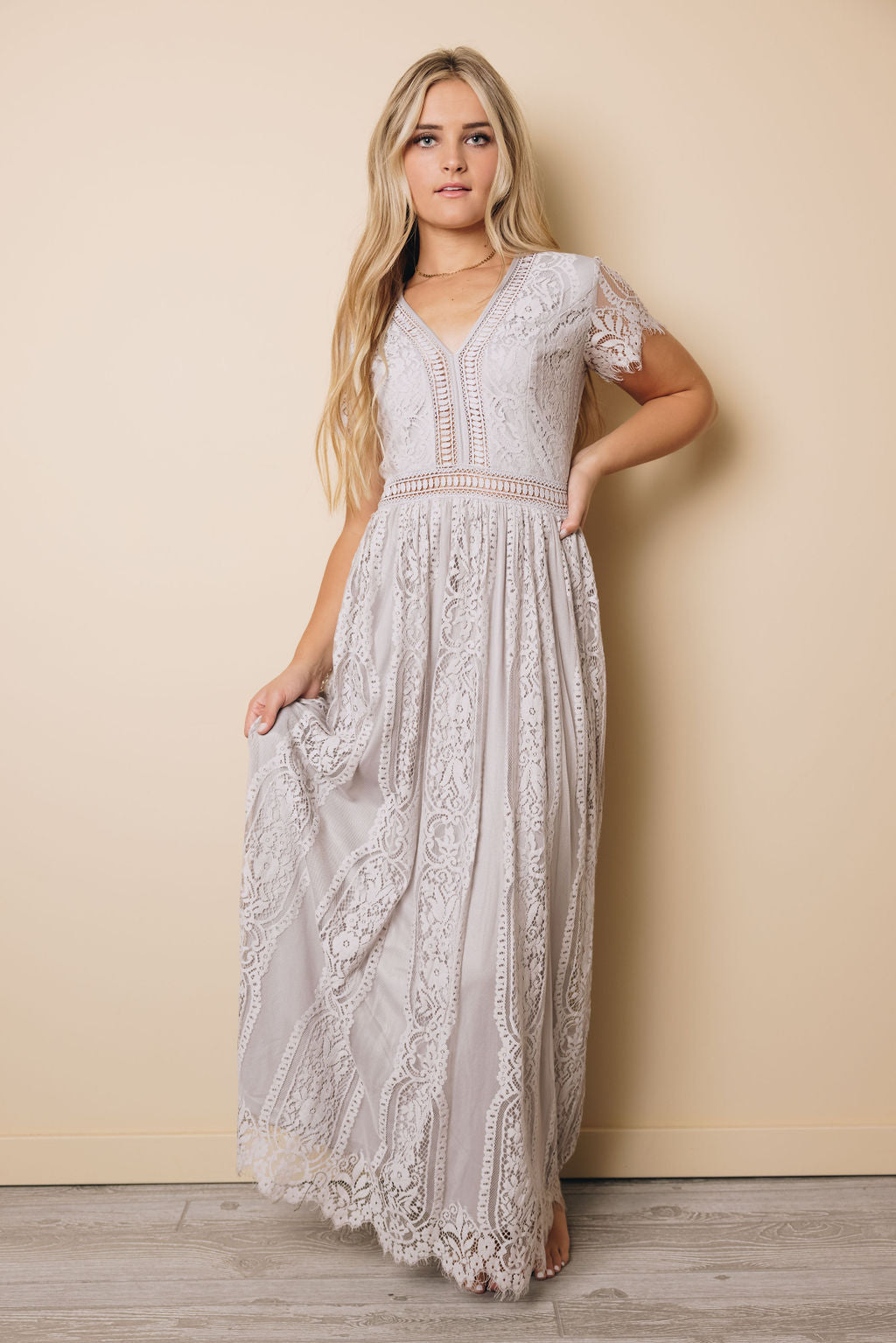Harper Tay Lace Maxi Dress-UHXSW-GRAY-SMALL-Urbanheer
